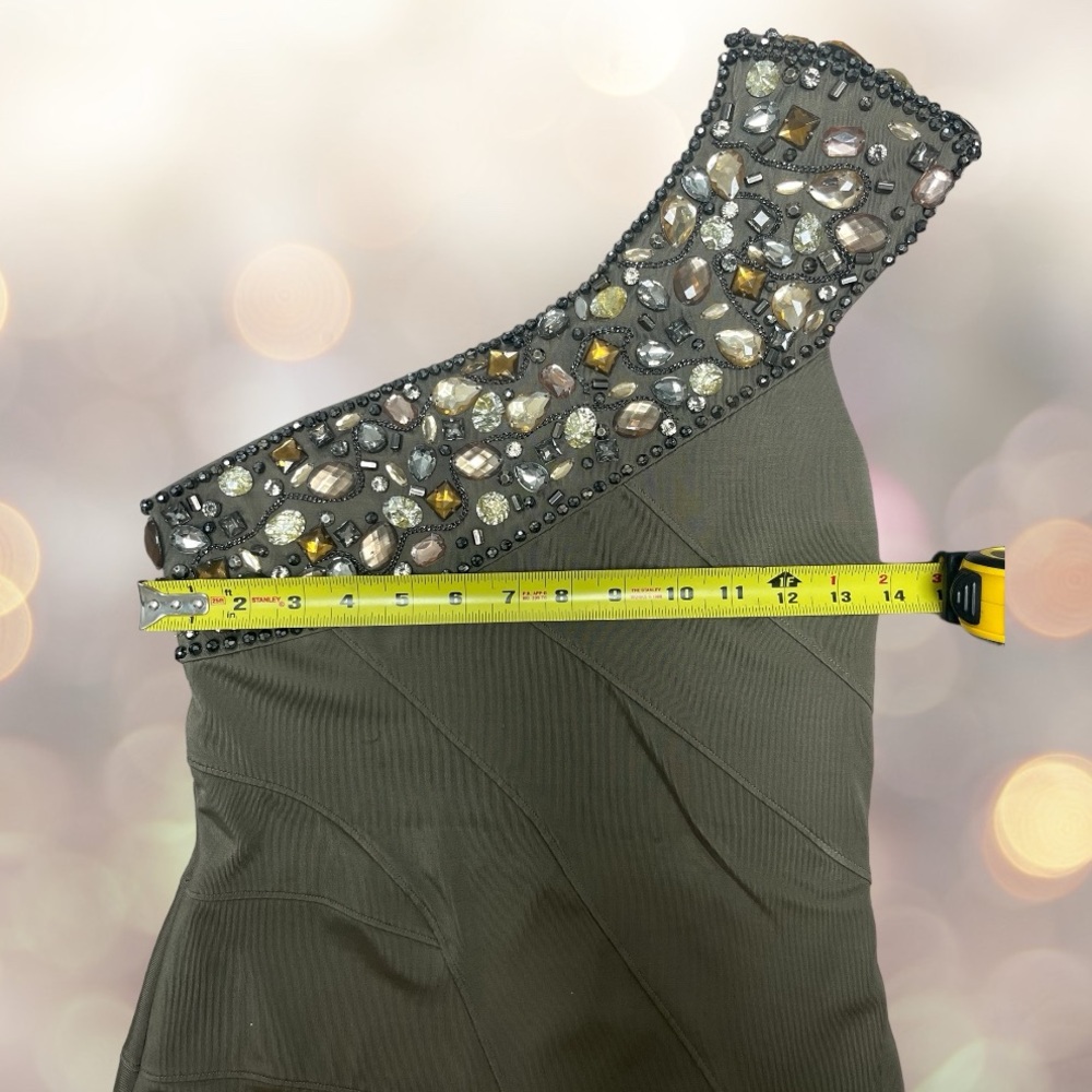 Bebe Rhinestone One-Shoulder Dress - Picture 2 of 6